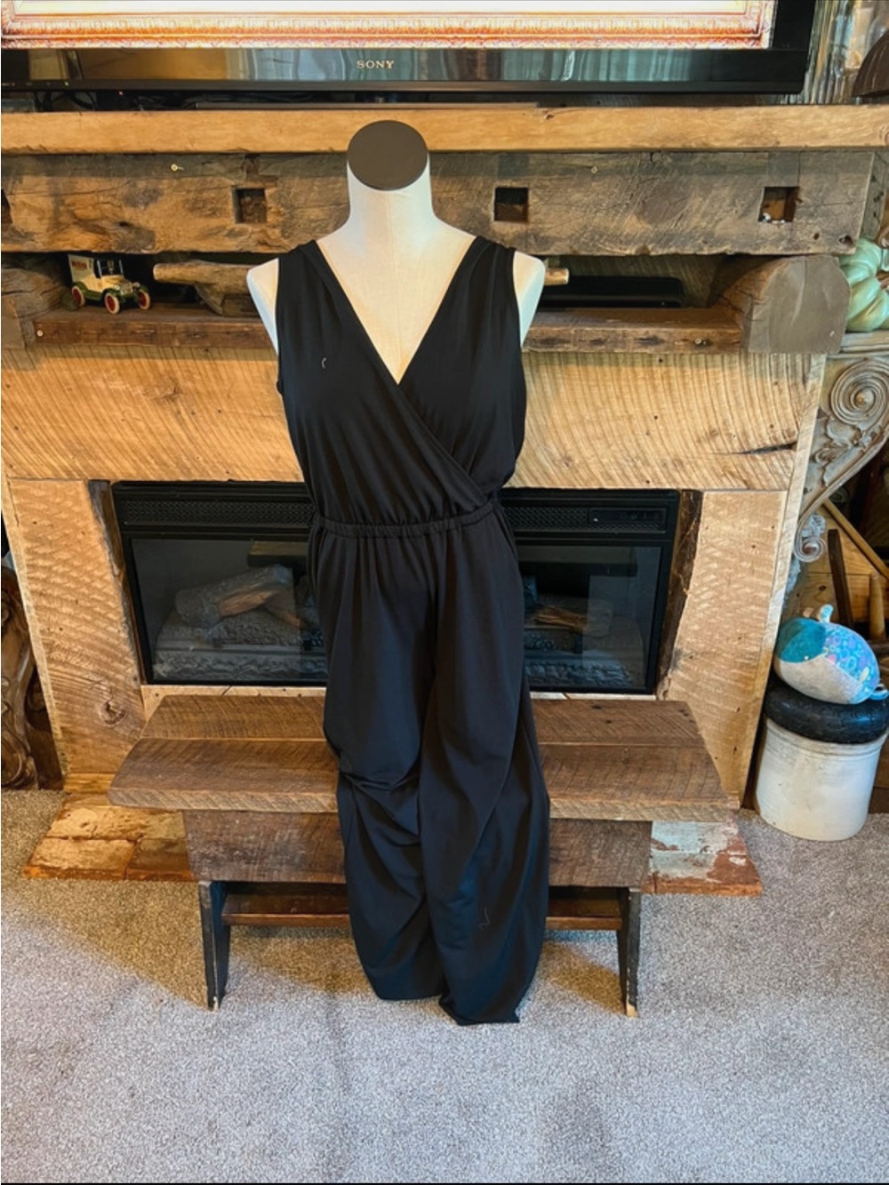 a new day Black Sleeveless V-Neck Wrap Jumpsuit